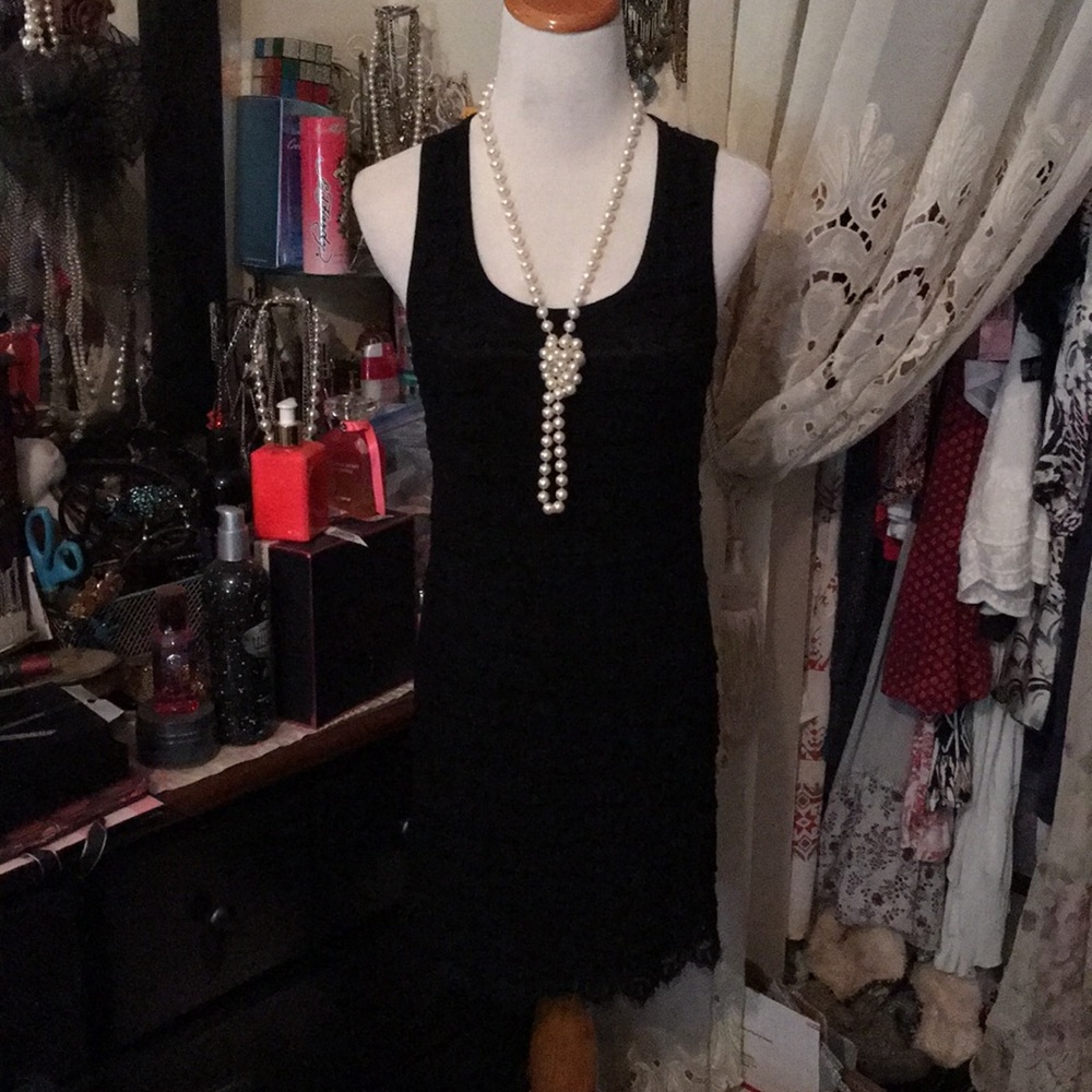 LOVE SPRAY BLACK LACE DRESS 👗 SZ MEDIUM